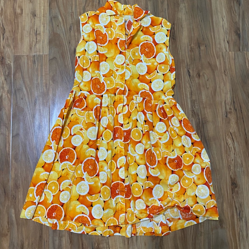 Vintage Orange Homemade dress